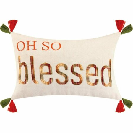 PUESTA EN ESCENA 14 x 20 in. Oh So Blessed Embroidered Polyester Filler Pillow PU3685896